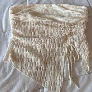 Mahina Cream Lace Crop Top